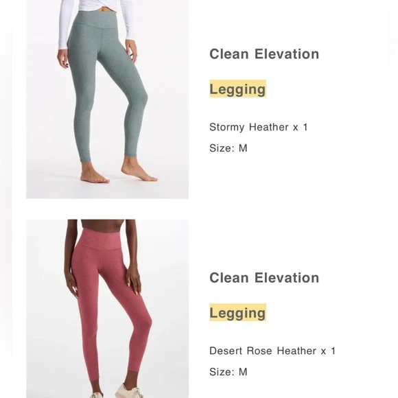 TWO Vuori Clean Elevation Leggings - Picture 4 of 4